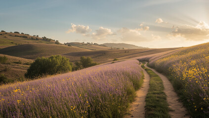 sunset in the mountains