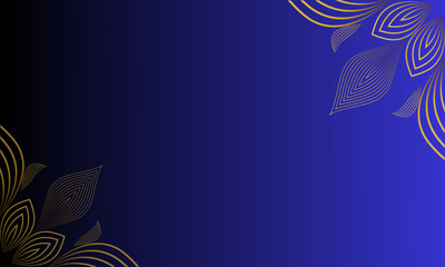 Intricate Gold and Blue Gradient Floral Pattern