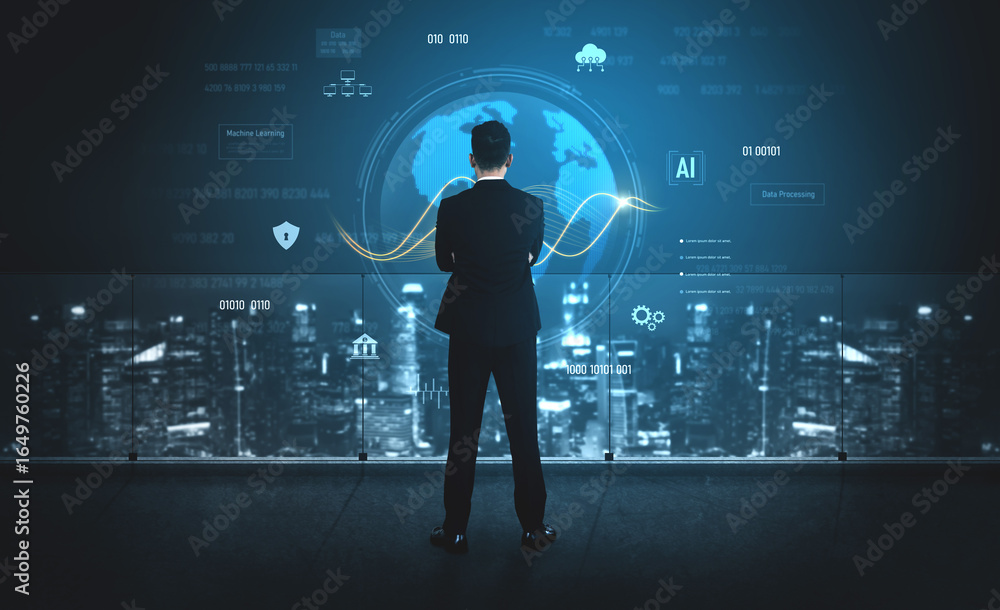 Poster global ai and data processing system enhances data, ai, and processing efficiency through digital ne
