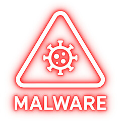 Malware alert sign with virus icon a security threat concept on transparent background isolated transparent background PNG