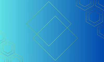 Tech-Inspired Hexagon and Diamond Line Pattern on Blue Gradient