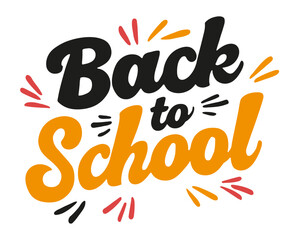 Back to school lettering in modern style. Vector text design.