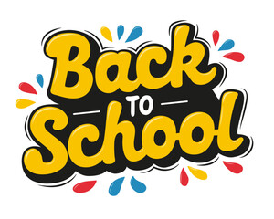 Back to school lettering in modern style. Vector text design.