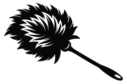 black feather duster cleaning tool clip art preview
