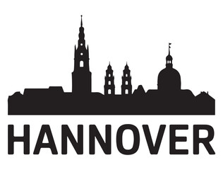 Obraz premium Hannover skyline silhouette. Vector illustration. Vector black silhouette. with white background
