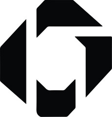 Abstract Geometric Black Hexagon Logo Design.