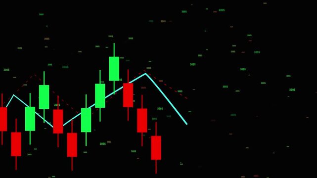 Trade Stock market business and exchange financial growth graph Chart arrow . Business chart data graph diagram, business trading graph investment growth global trend arrow up and down icon animation 