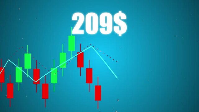 Trade Stock market business and exchange financial growth graph Chart arrow . Business chart data graph diagram, business trading graph investment growth global trend arrow up and down icon animation