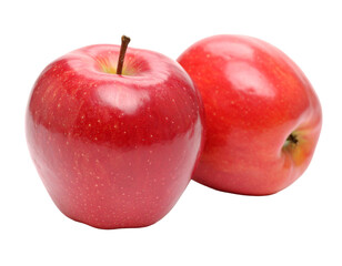 Red apples isolated on transparent background