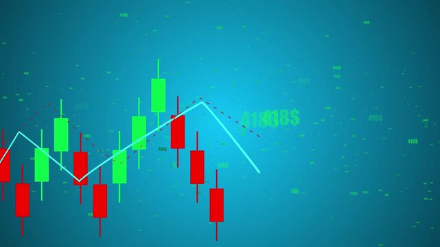 Trade Stock market business and exchange financial growth graph Chart arrow . Business chart data graph diagram, business trading graph investment growth global trend arrow up and down icon animation