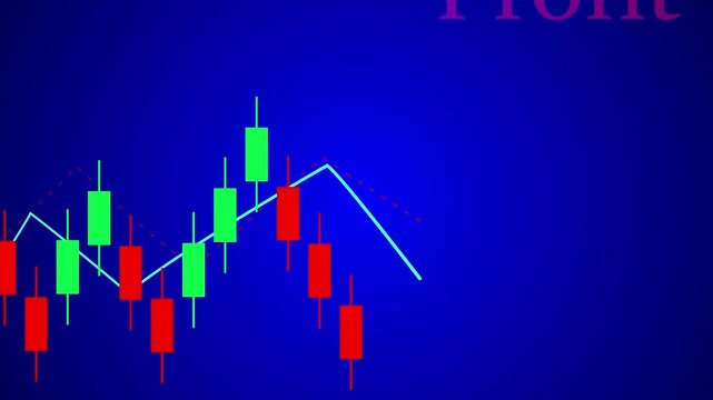 Trade Stock market business and exchange financial growth graph Chart arrow . Business chart data graph diagram, business trading graph investment growth global trend arrow up and down icon animation