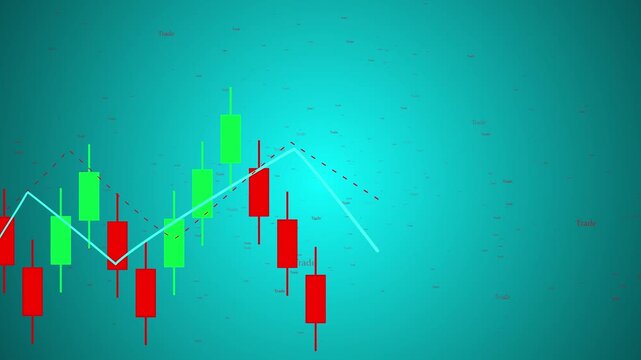 Trade Stock market business and exchange financial growth graph Chart arrow . Business chart data graph diagram, business trading graph investment growth global trend arrow up and down icon animation