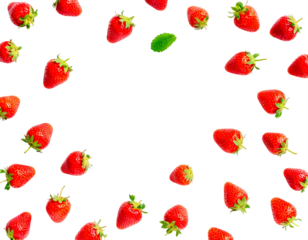 strawberries in transparent background