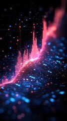Abstract Digital Waveform: Neon Lightscape