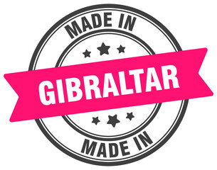 Made in Gibraltar round sign. Made in Gibraltar stamp.