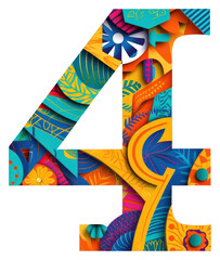 PNG Letter 4 alphabet symbol shape.