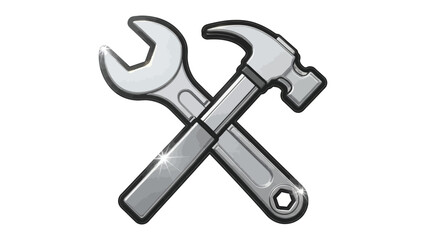 Hammer and Wrench: An illustration of a silver wrench and hammer, symbolizing construction and repair work.