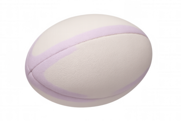 3d rendering of a white and lavender rugby ball rotating gracefully, ideal for enhancing sports-related projects and designs