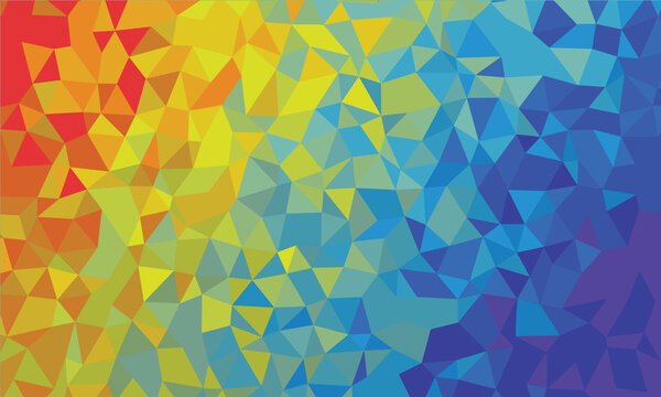 Abstract geometric pattern of colorful triangles in gradient background