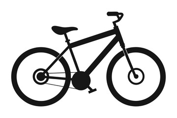Fototapeta premium Black bicycle icon symbol on white background for sport or transportation