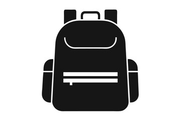 Fototapeta premium Simple black and white backpack illustration for school or travel