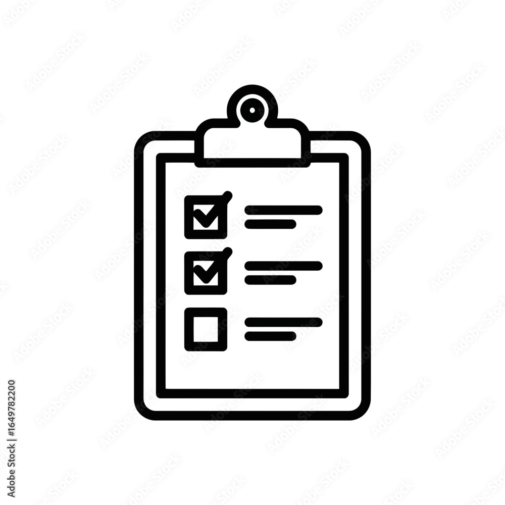 Poster vector icon of a checklist representing project management