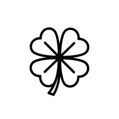 Four Leaf Clover Icon on White Background  