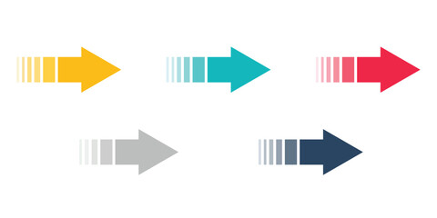 Colorful Gradient Arrows – Minimalist Geometric Vector Icons