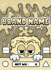 Margarine Strain Cartoon with Slime Background.