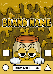 Honey Strain Cartoon with Slime Background.