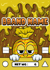 Candy Strain Cartoon with Slime Background.