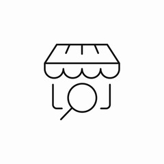 storefront search magnifying icon sign vector