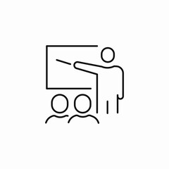 teacher student classroom icon sign vector