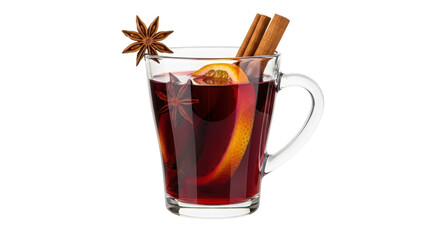 Isolated Glass of Mulled Wine