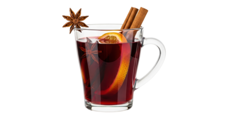 Isolated Glass of Mulled Wine