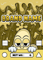 Banana Fruit Strain Cartoon with Slime Background.