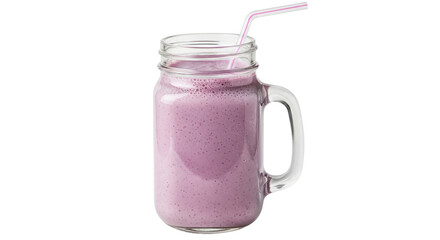 Isolated Smoothie in Mason Jar with Straw
