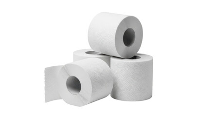 Isolated Stack of Toilet Paper Rolls