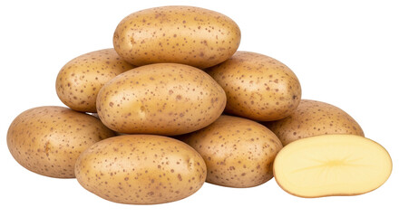 Isolated Fresh Potatoes