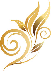 stylized gold floral swirl delicate curves ornament