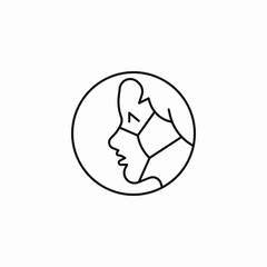 person wearing mask icon sign vector