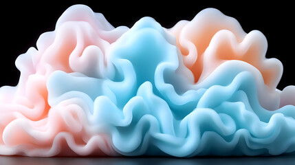 Abstract cloud formation with pastel colors creating a dreamy and ethereal atmosphere art