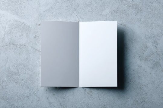 Minimalist Photo Greeting Card Template. Empty White Space on Gray Background for Menus and Brochures