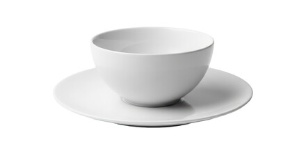 Isolated bowl and saucer
