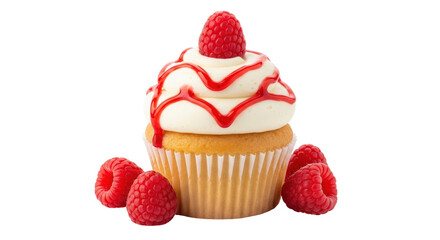Isolated Raspberry Cupcake