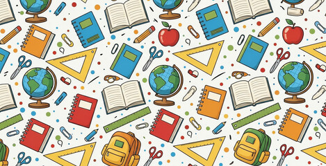 Fototapeta premium Minimalist Back to School Pattern