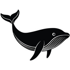 Obraz premium Blue Whale Silhouette