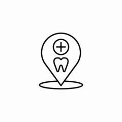 dental clinic location icon sign vector