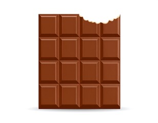 Chocolate bar with a bite taken out