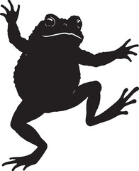 Joyful american toad dancing in a lively silhouette style